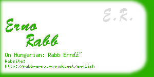 erno rabb business card